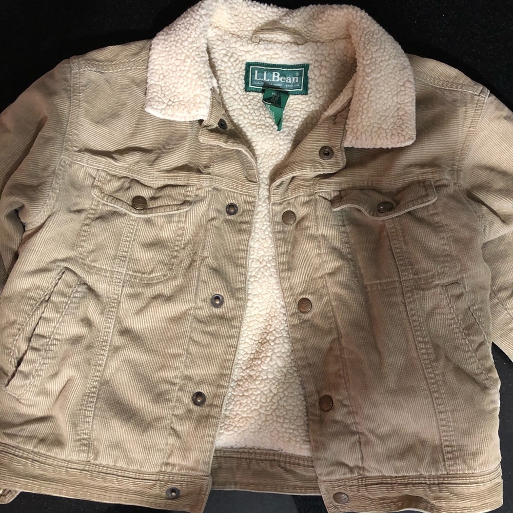 Kids size 8 tan LLBean corduroy jacket